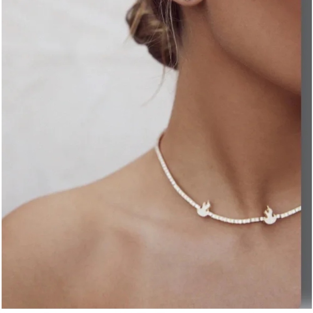 LILI CLASPE FLAME NECKLACE RUBY SILVER